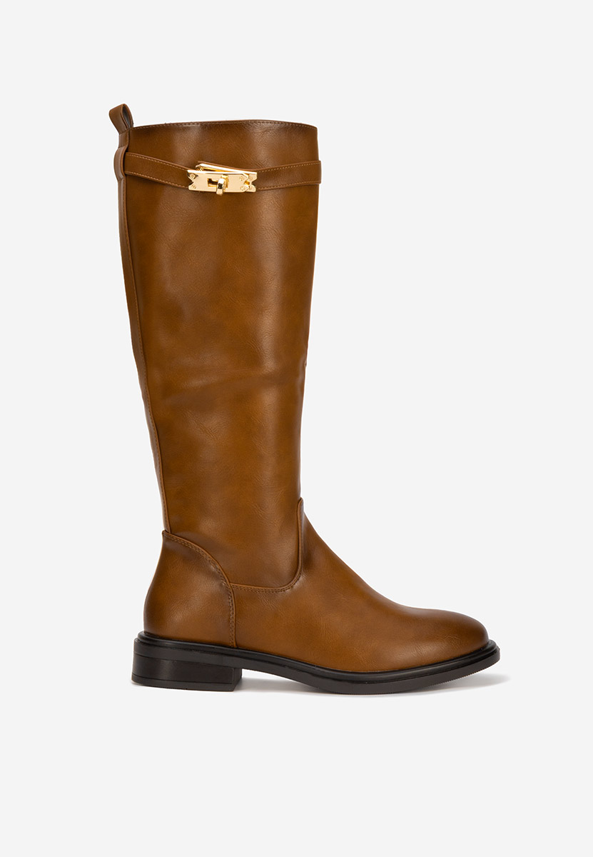 Cizme cu toc mic Marquerite camel