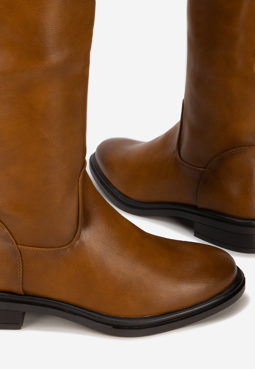 Cizme cu toc mic Marquerite camel