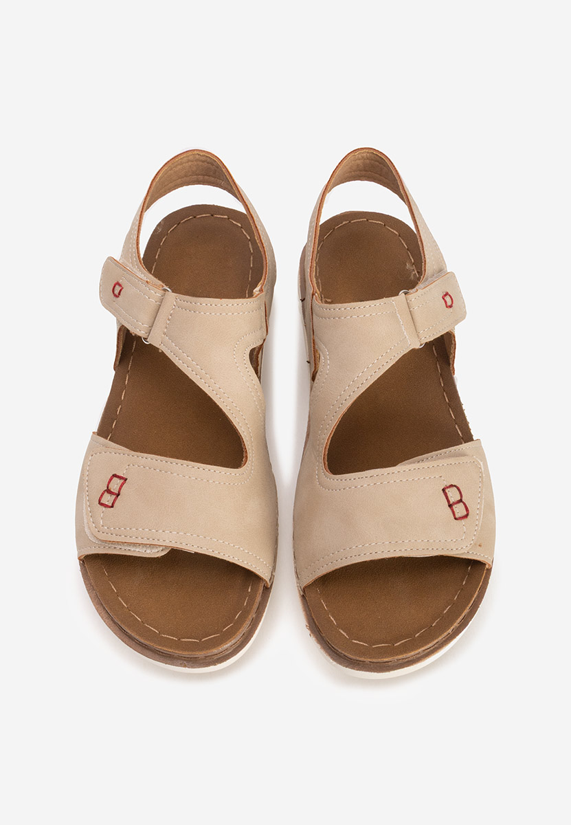 Sandale dama fara toc Metina V2 bej