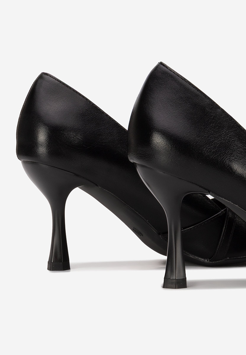 Pantofi cu toc subtire Ashlee negri