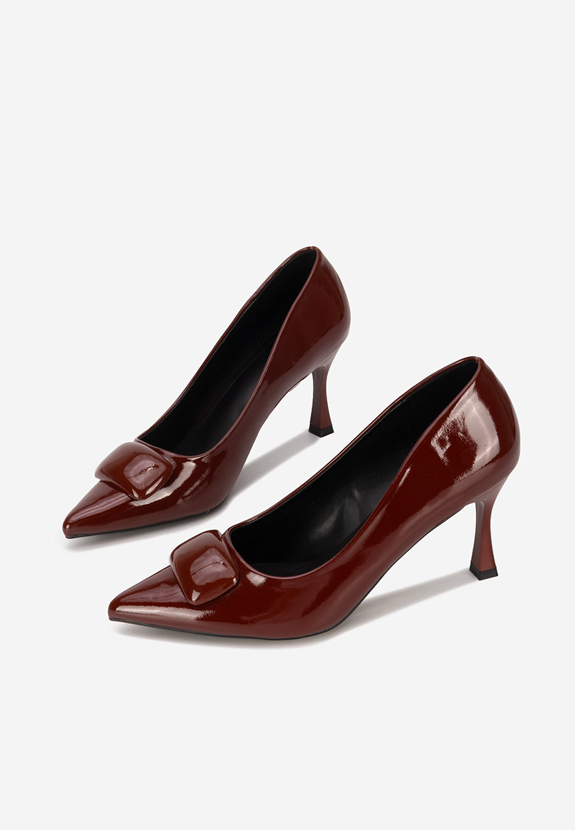 Pantofi cu toc subtire Sonnia grena