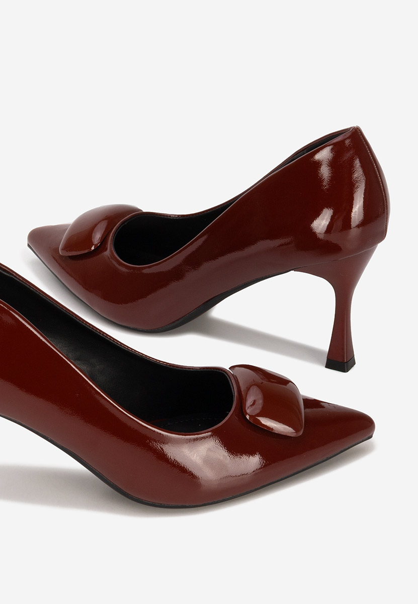 Pantofi cu toc subtire Sonnia grena