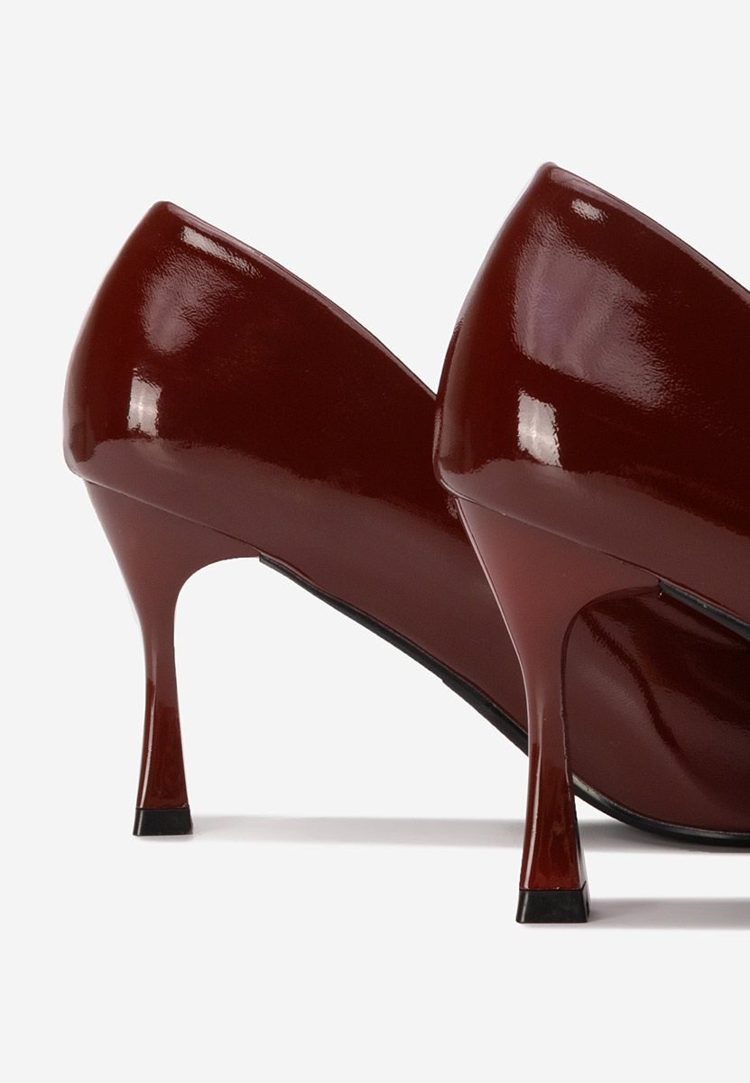 Pantofi cu toc subtire Sonnia grena