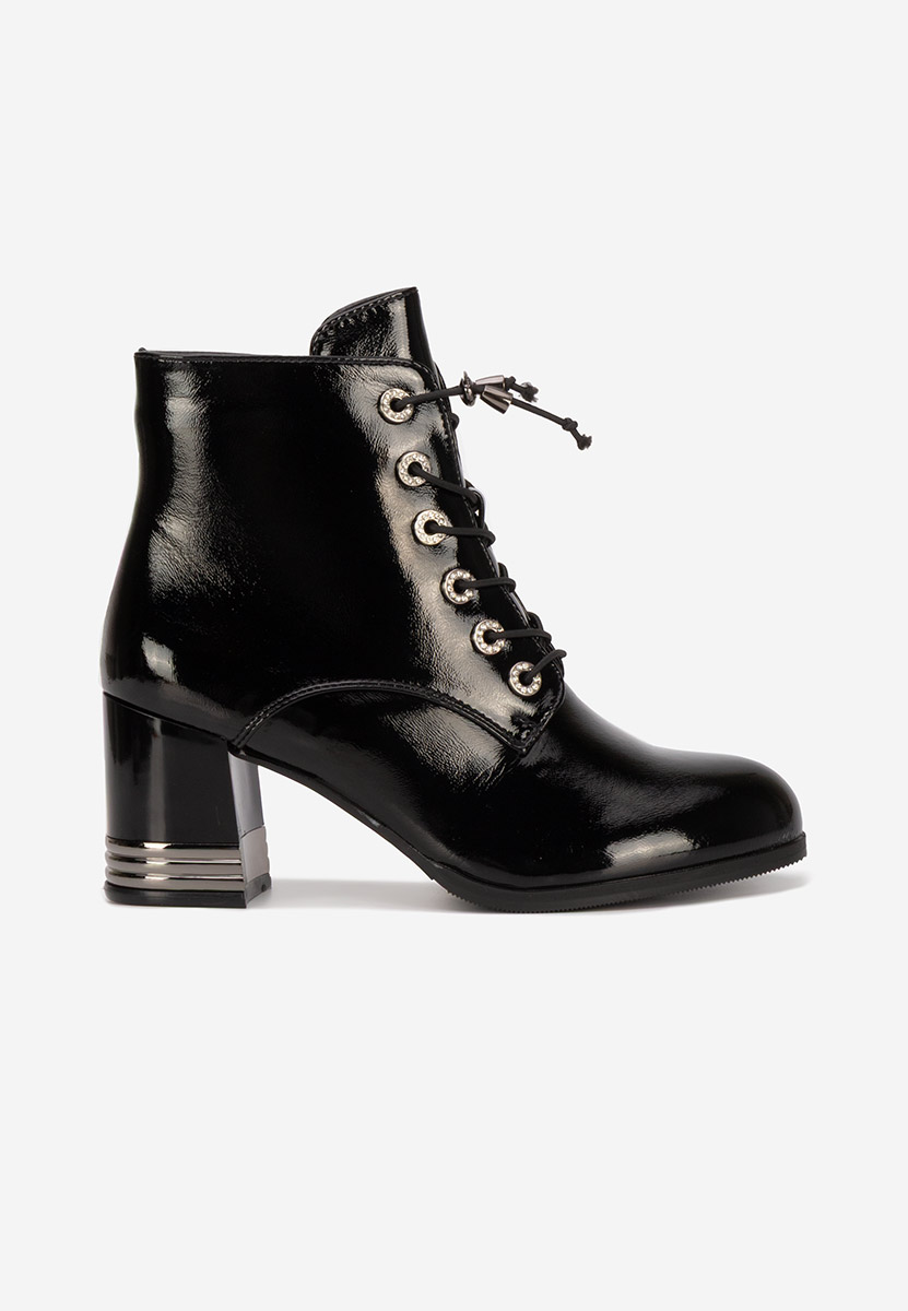 Botine cu toc gros Takina negre