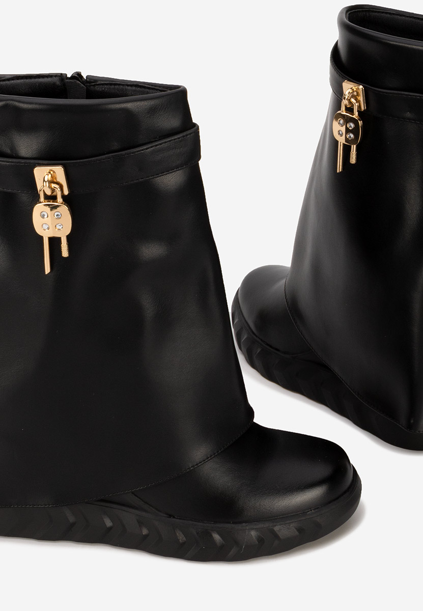 Cizme cu platforma ascunsa negre Serena