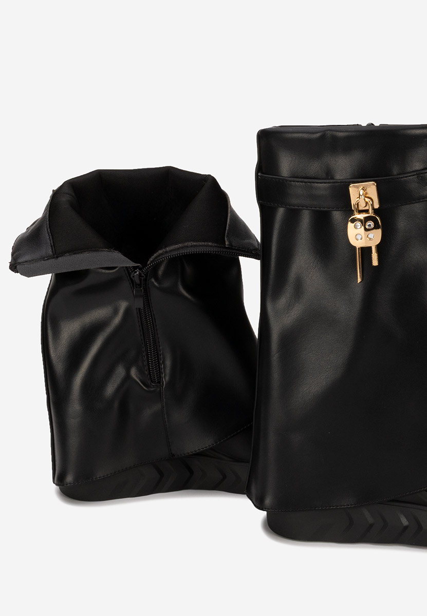 Cizme cu platforma ascunsa negre Serena