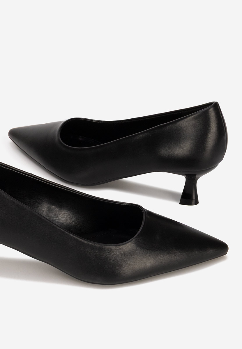 Pantofi cu toc mic Glimera negri