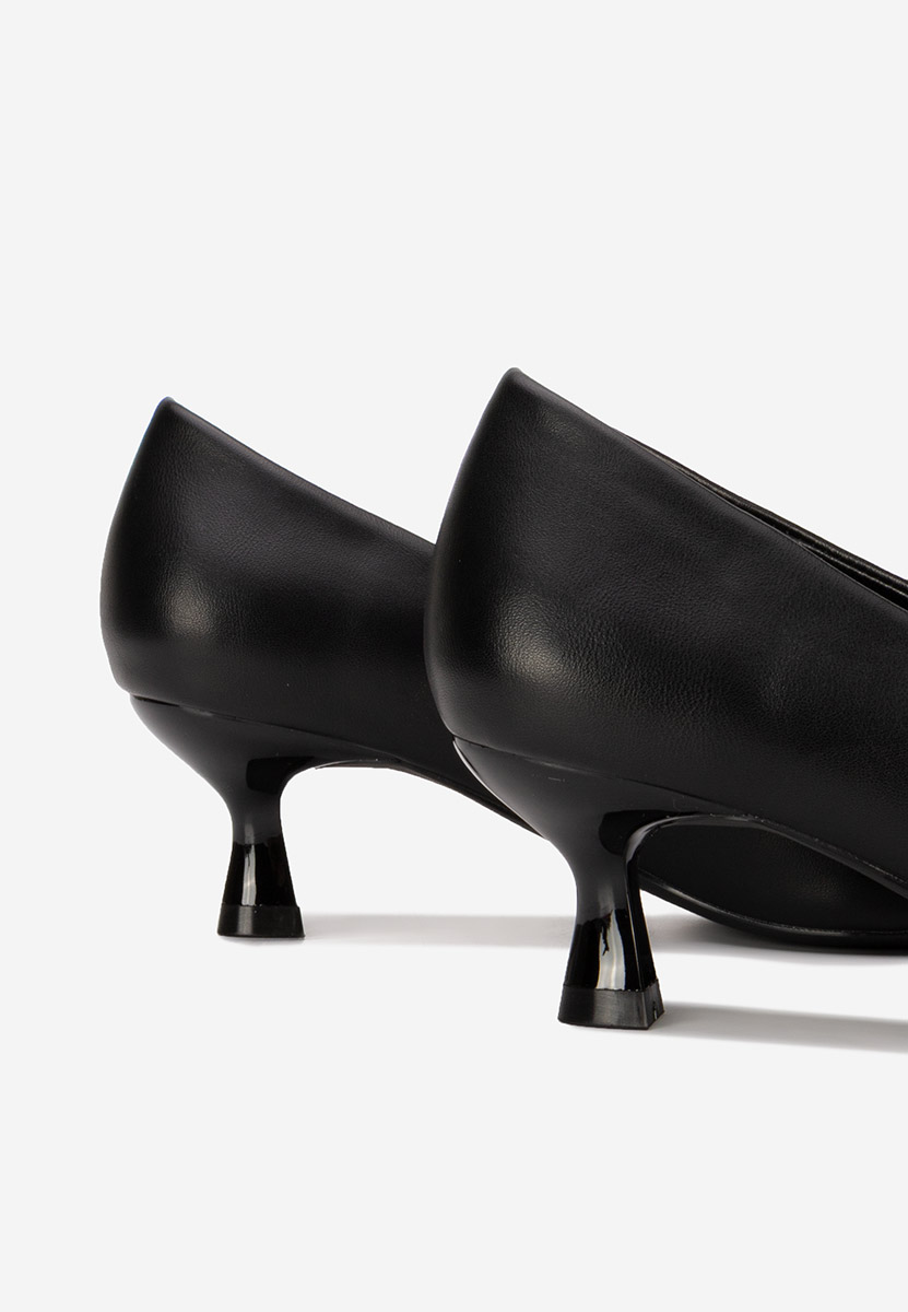 Pantofi cu toc mic Glimera negri