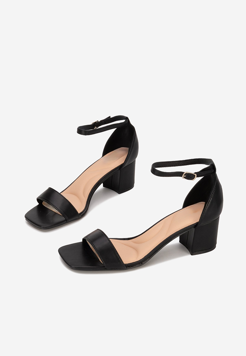 Sandale cu toc gros Karyssa V2 negre