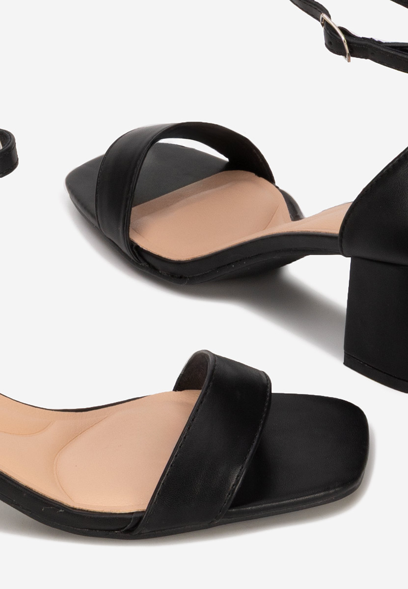 Sandale cu toc gros Karyssa V2 negre