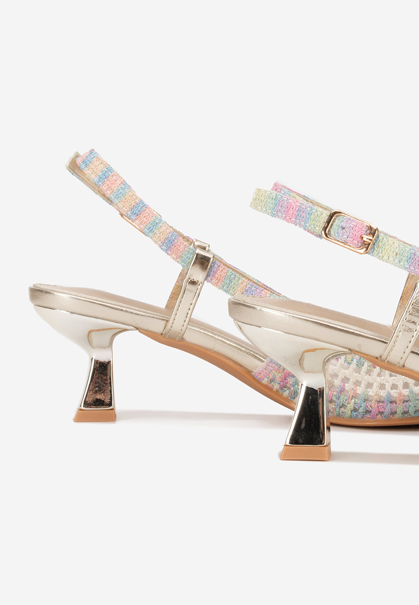 Pantofi cu toc mic Dominga multicolori