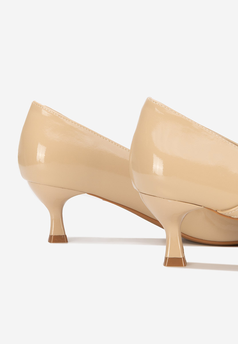 Pantofi cu toc subtire Marcella bej