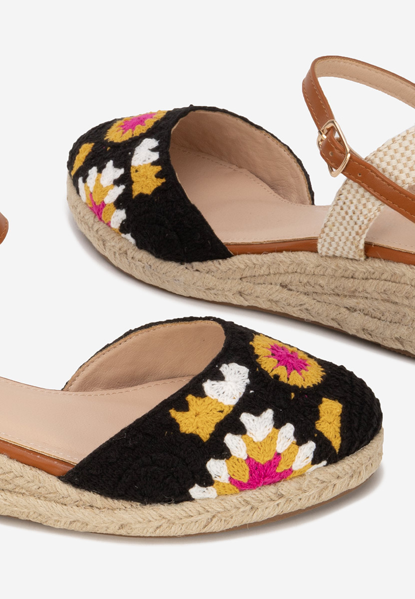 Sandale tip espadrile Elioth negre