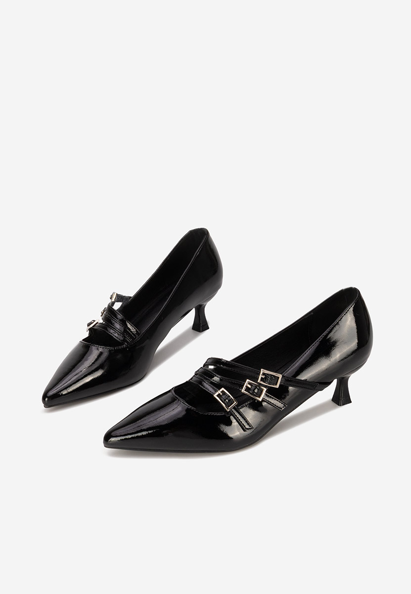 Pantofi cu toc subtire Marcella negri