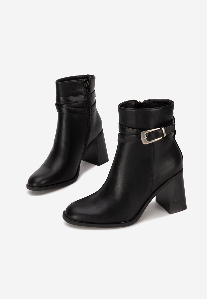 Botine cu toc gros Reica negri