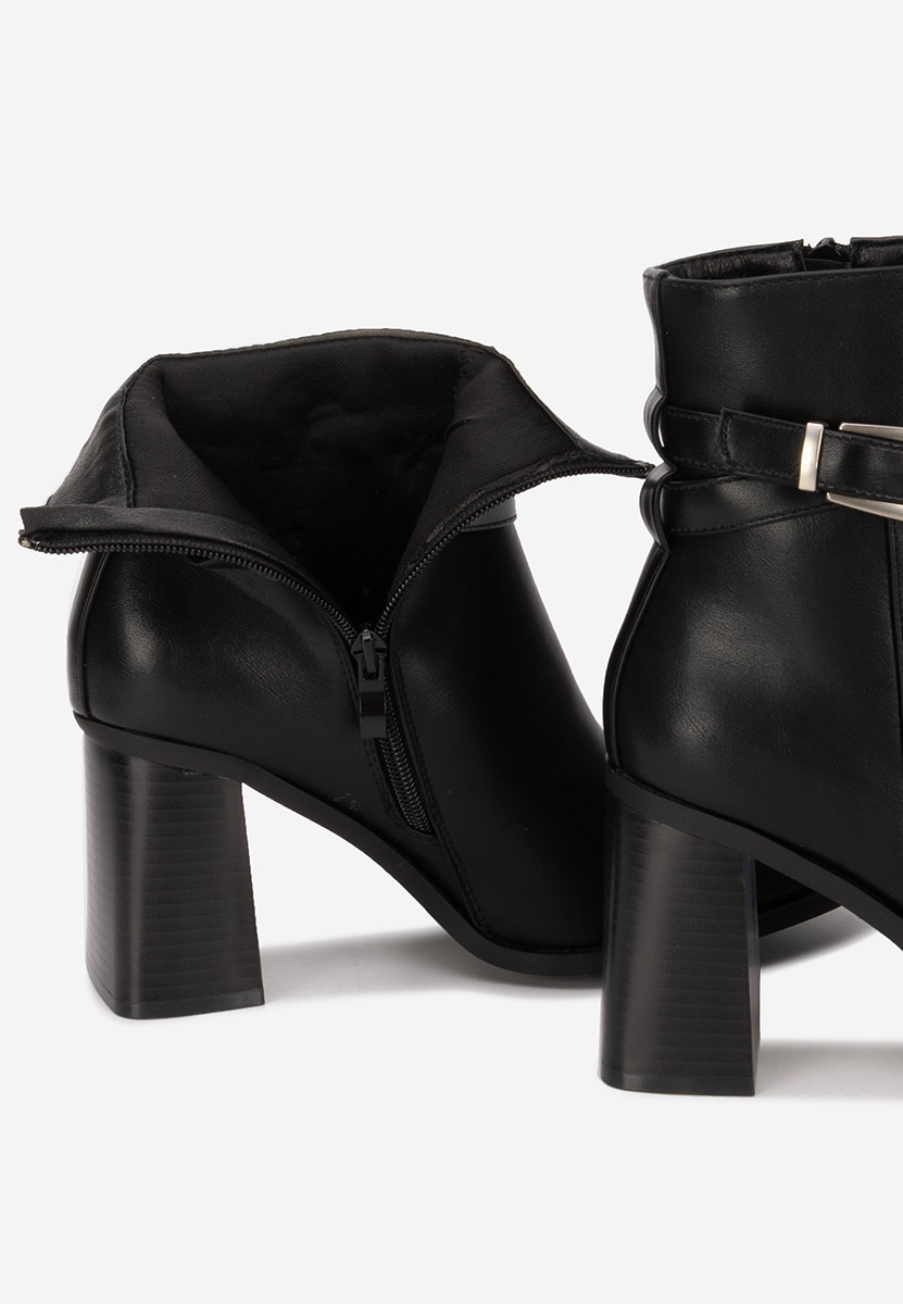 Botine cu toc gros Reica negri