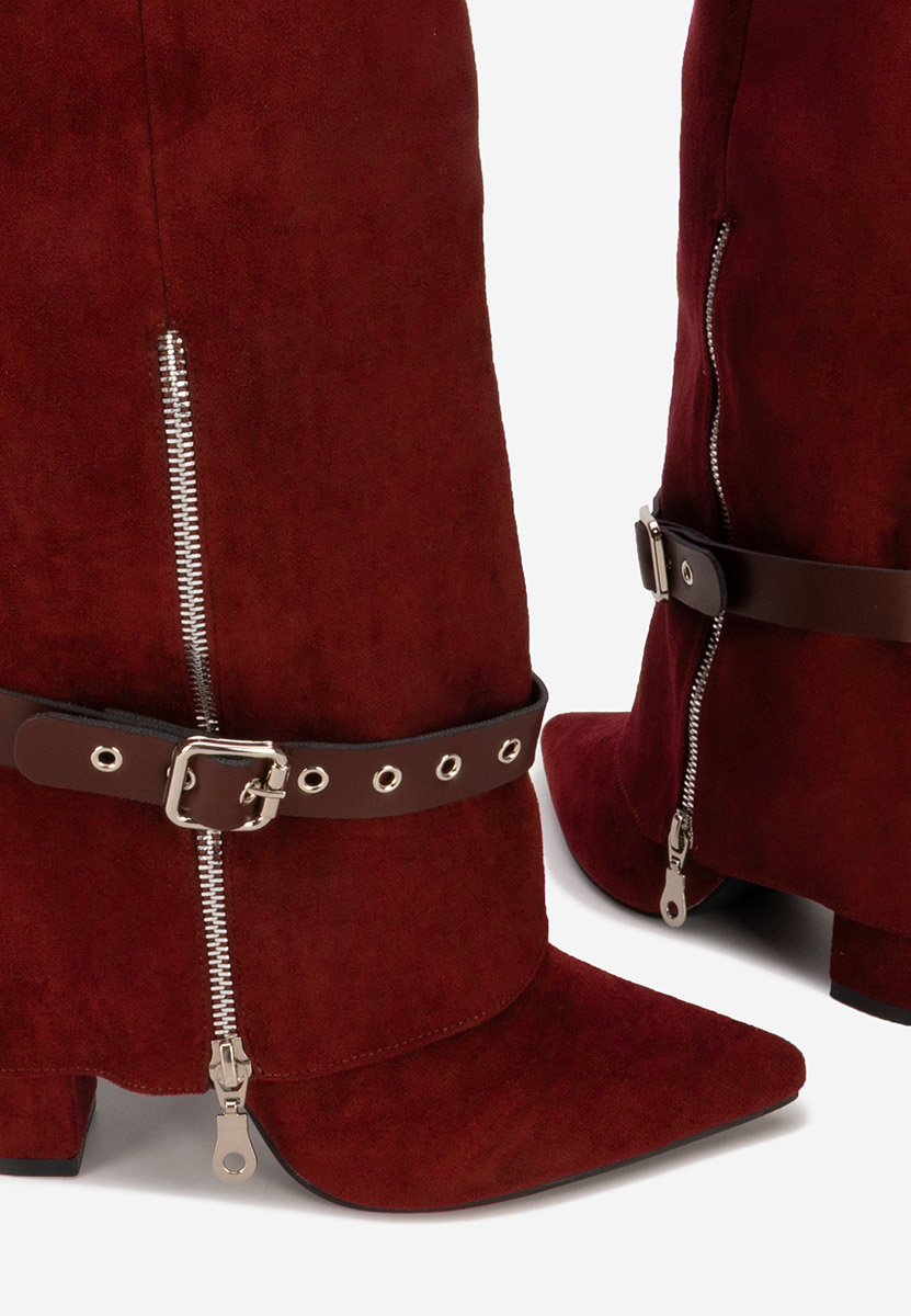 Cizme cu toc gros Scotia grena