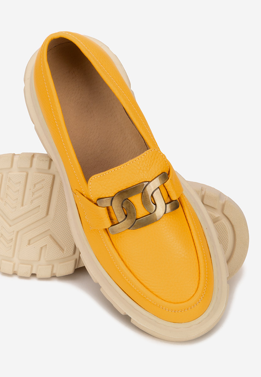 Mocasini piele naturala Haza V3 galbeni