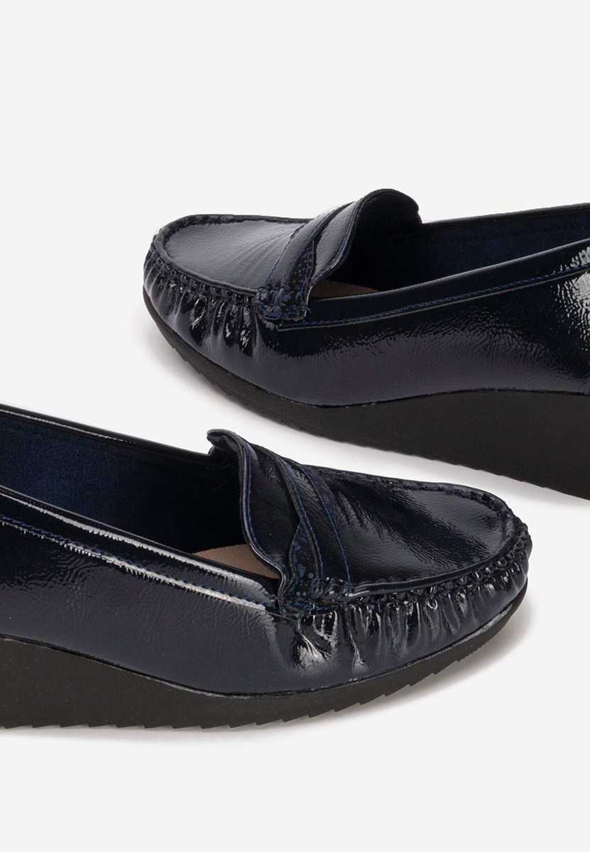 Mocasini dama cu platforma Saina navy
