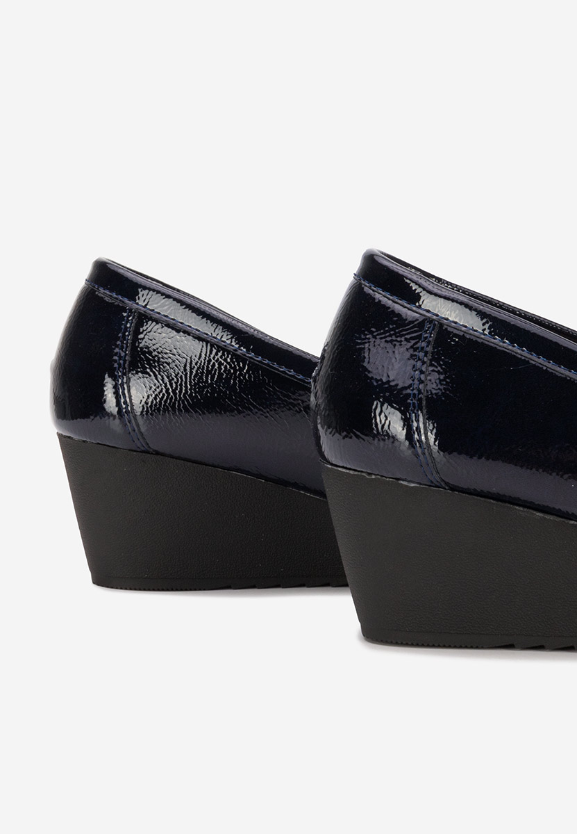 Mocasini dama cu platforma Saina navy