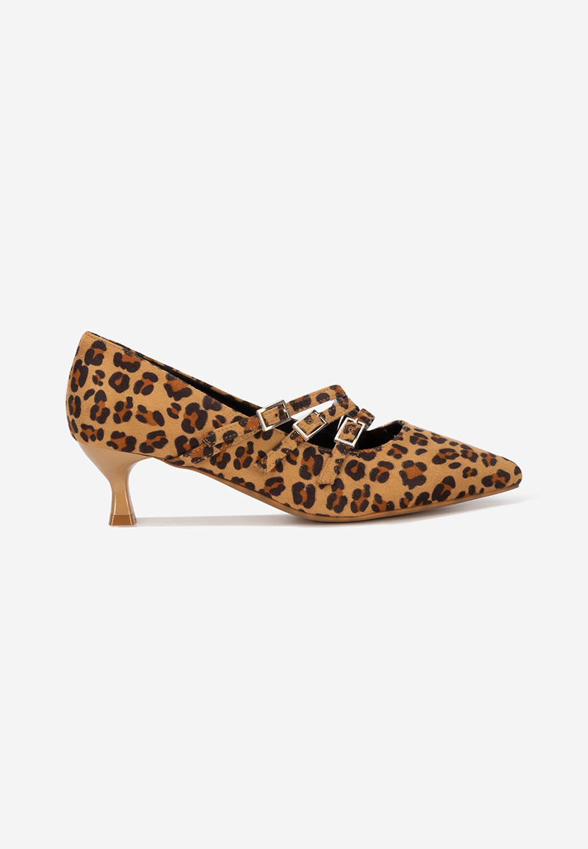 Pantofi cu toc subtire Marcella leopard
