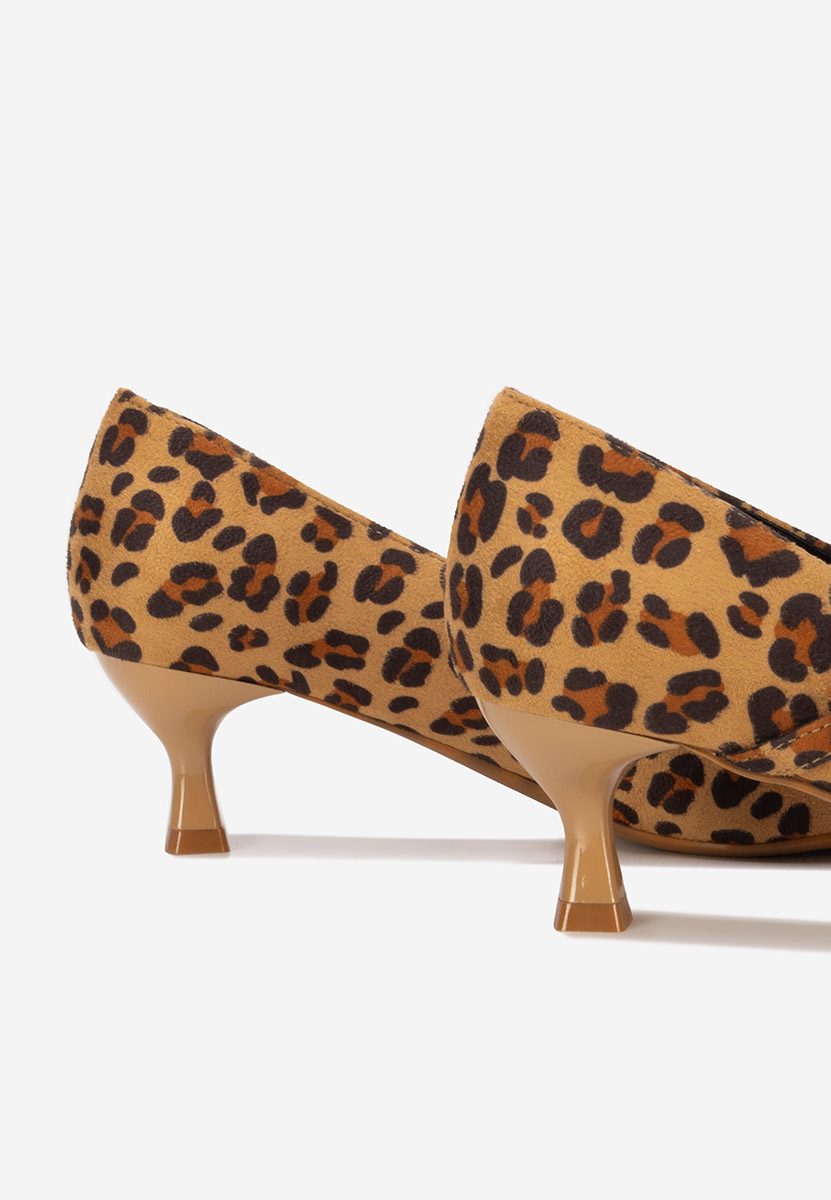 Pantofi cu toc subtire Marcella leopard
