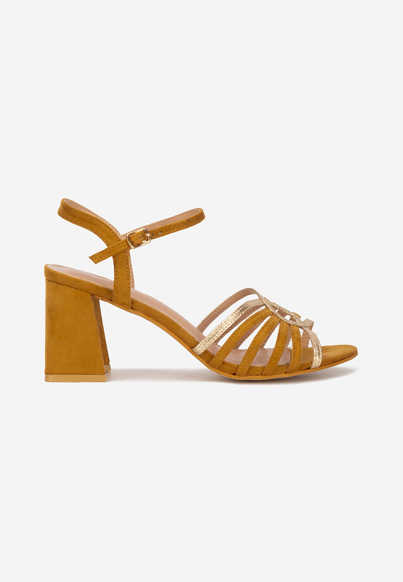 Sandale dama cu toc Comfea camel