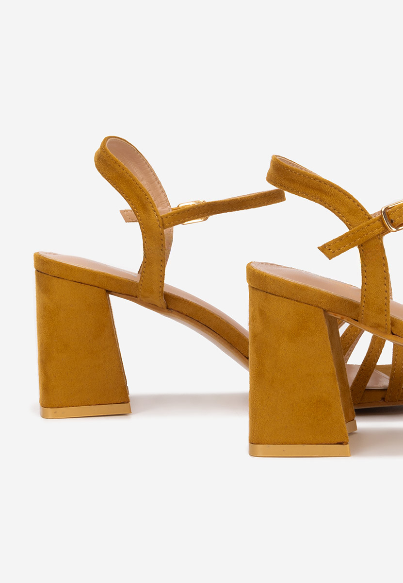 Sandale dama cu toc Comfea camel