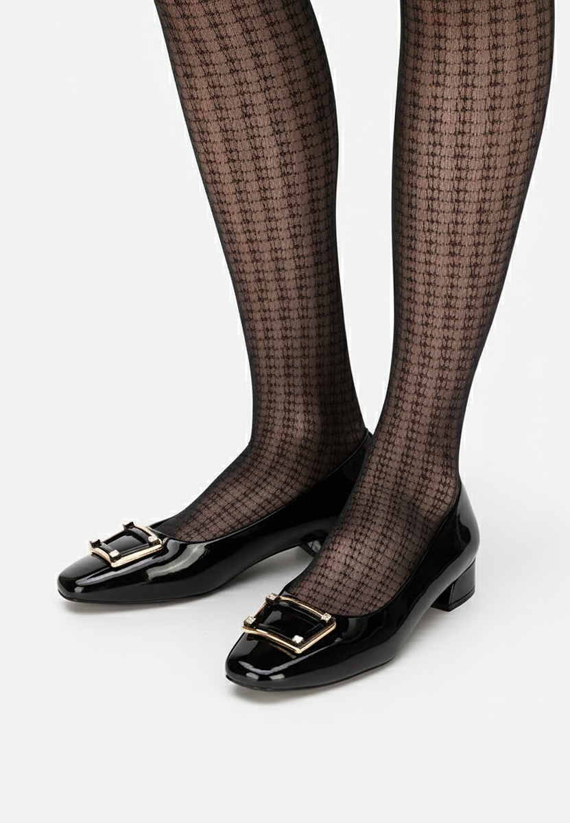 Pantofi cu toc mic Huana negri