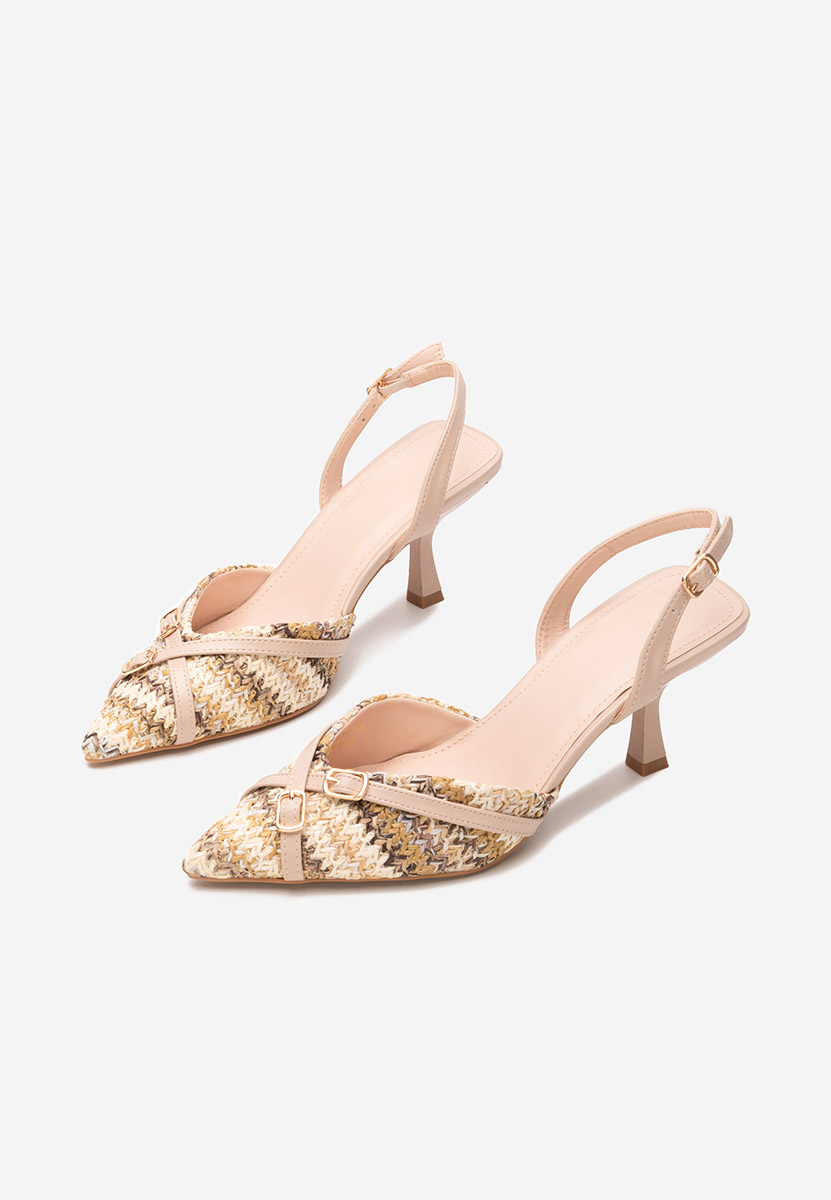 Pantofi cu toc subtire Jolene kaki