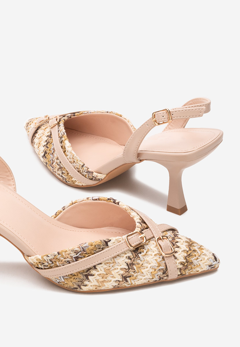 Pantofi cu toc subtire Jolene kaki