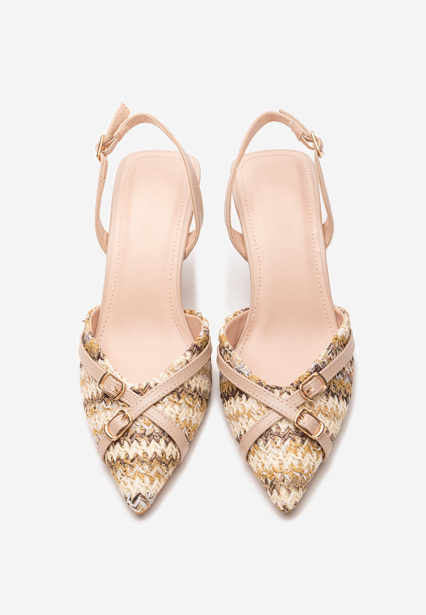 Pantofi cu toc subtire Jolene kaki