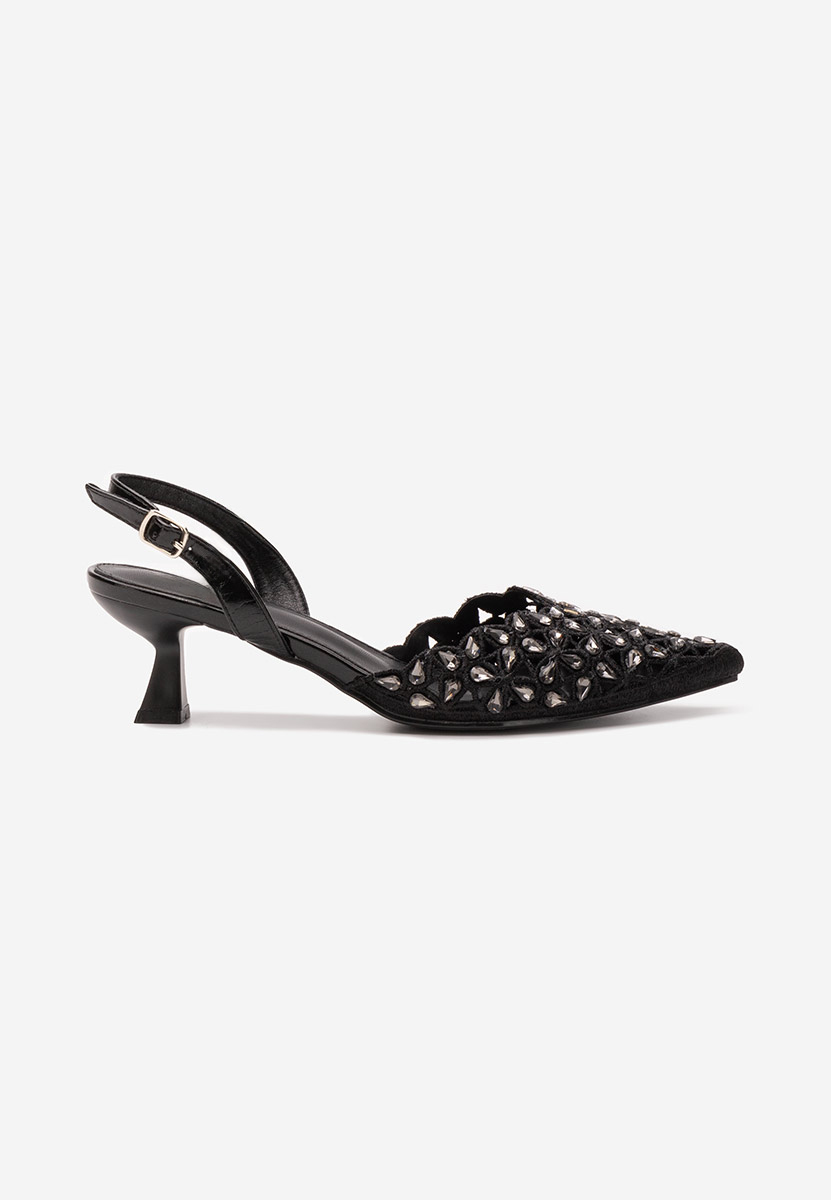 Pantofi slingback Melonie negri