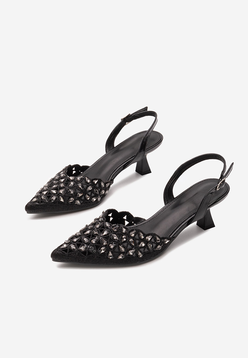 Pantofi slingback Melonie negri