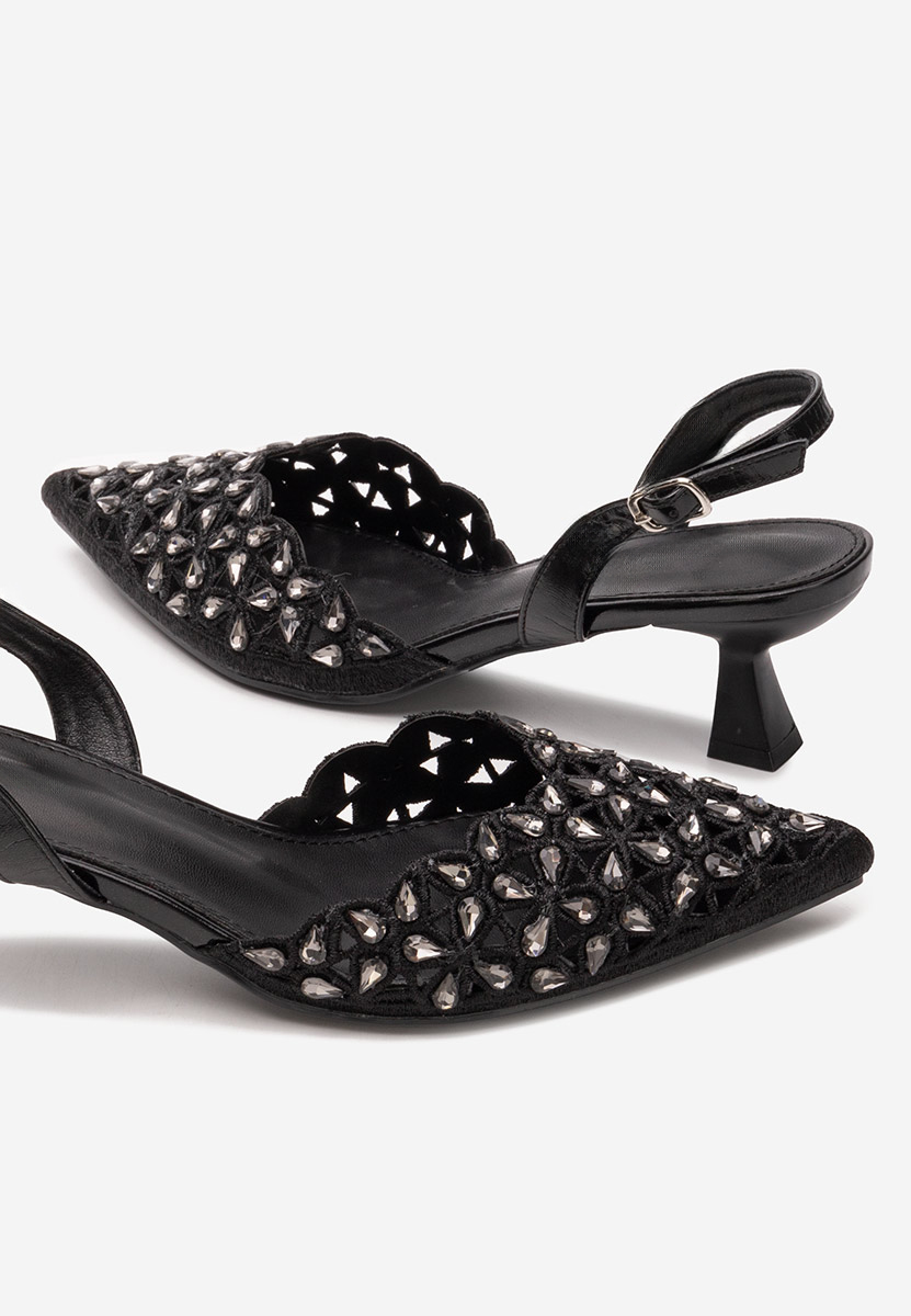 Pantofi slingback Melonie negri