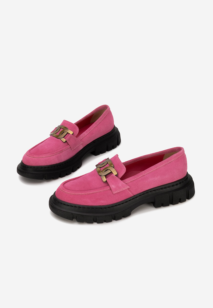 Mocasini piele naturala Haza V4 fucsia