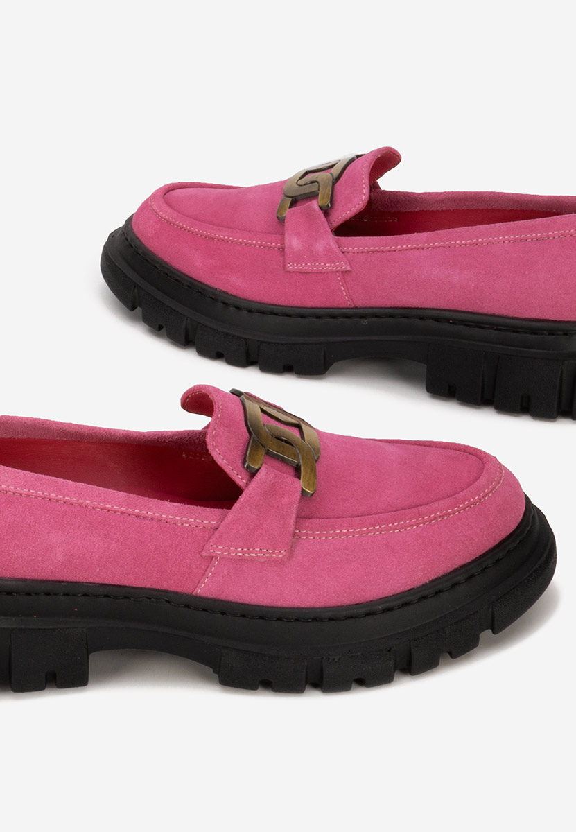 Mocasini piele naturala Haza V4 fucsia