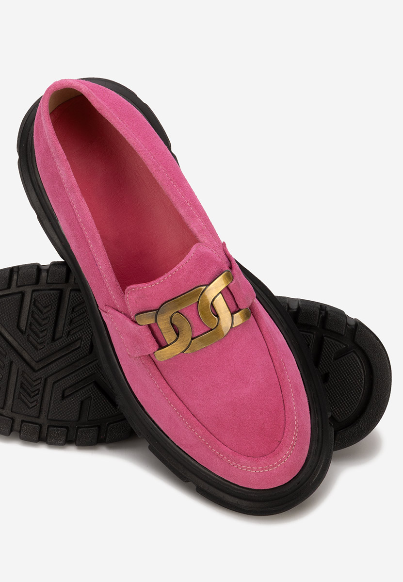 Mocasini piele naturala Haza V4 fucsia