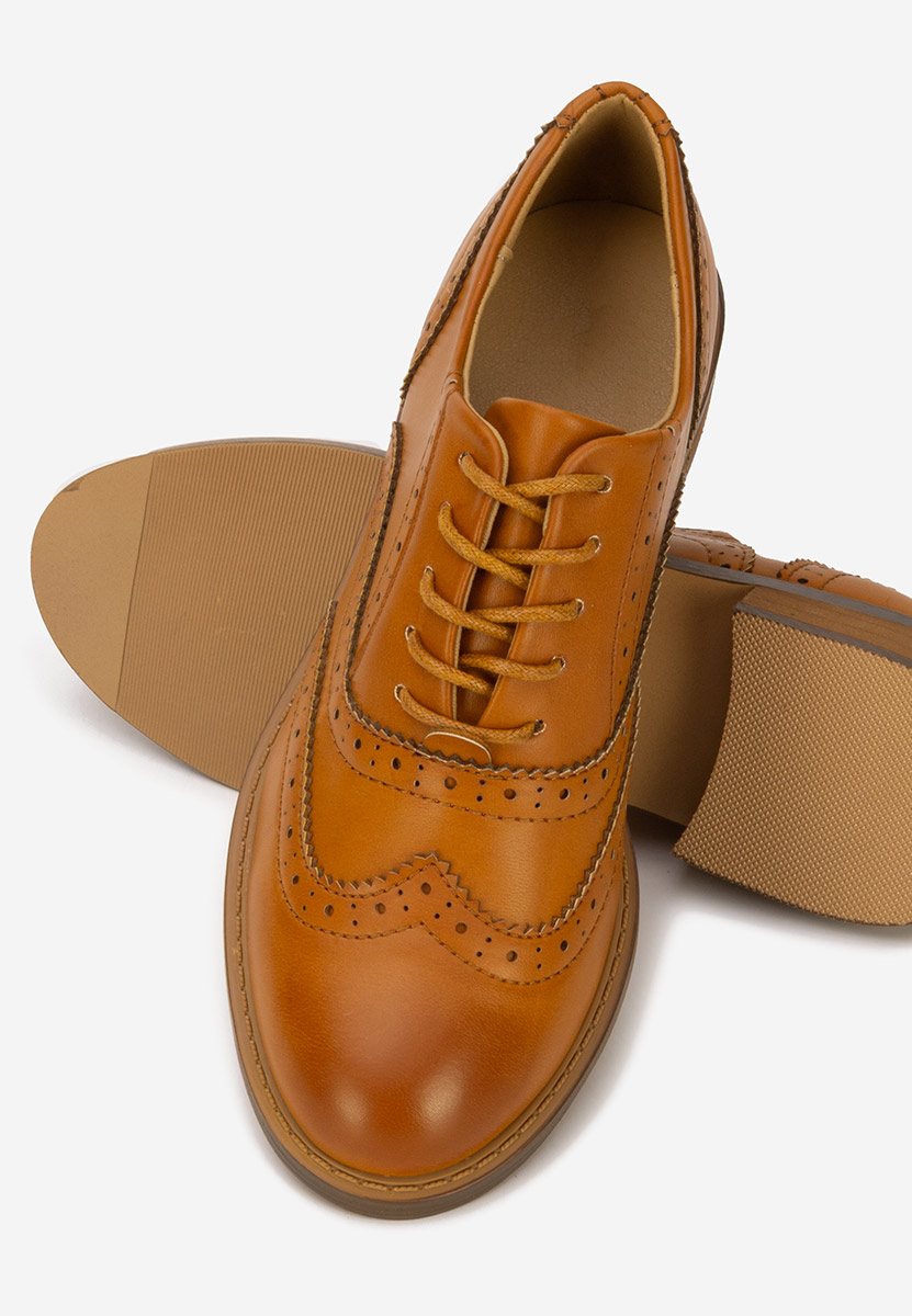 Pantofi dama brogue Cilora camel