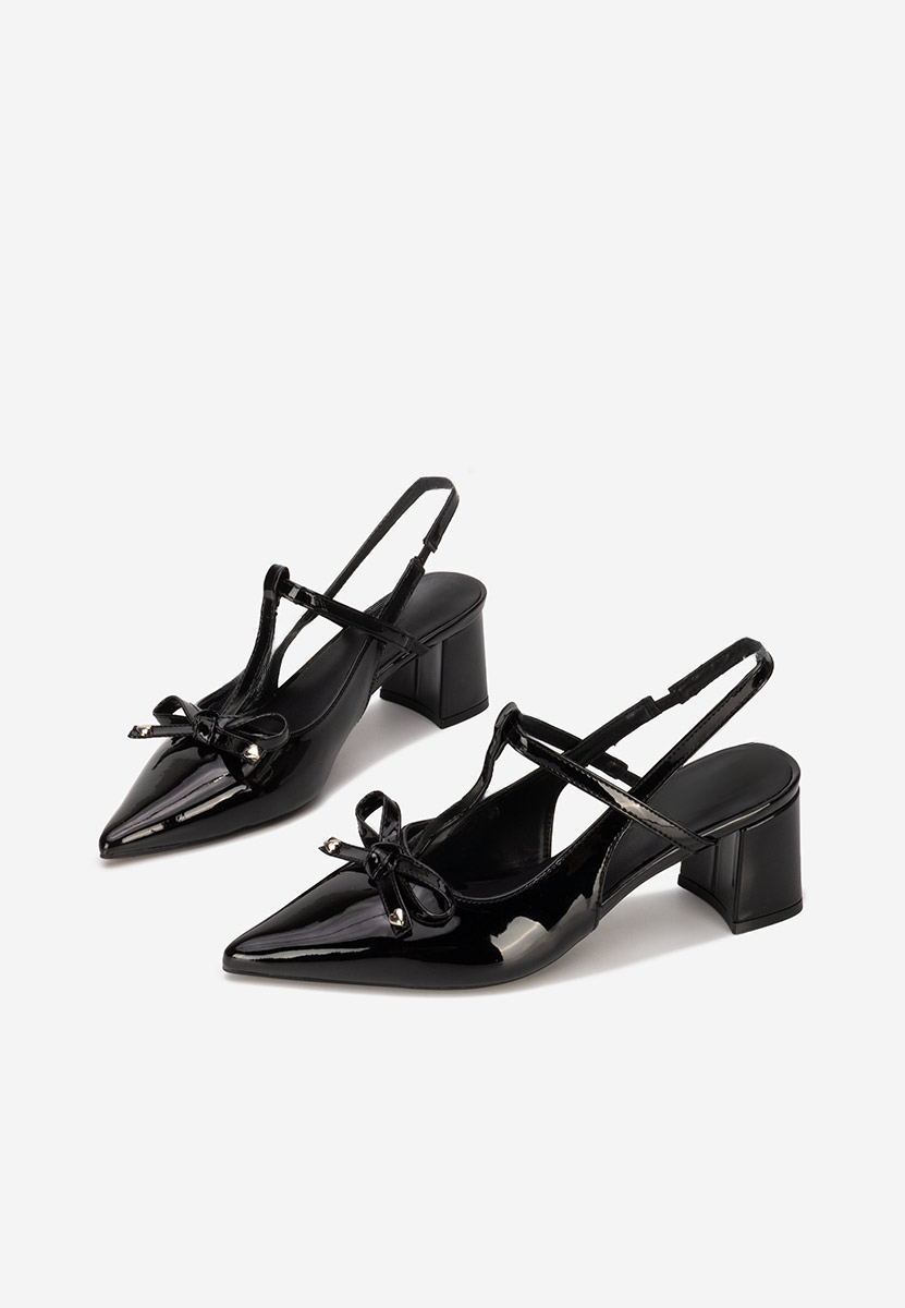 Pantofi slingback Margit negri