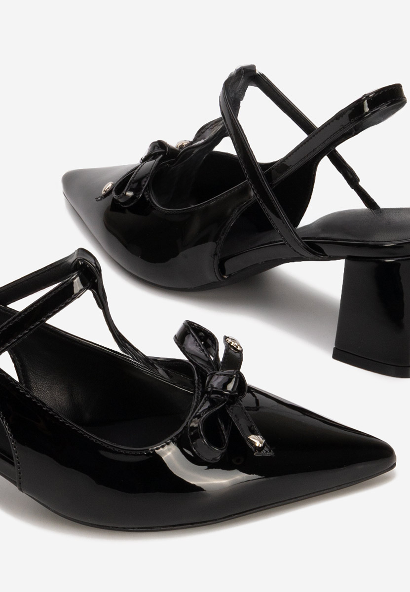 Pantofi slingback Margit negri