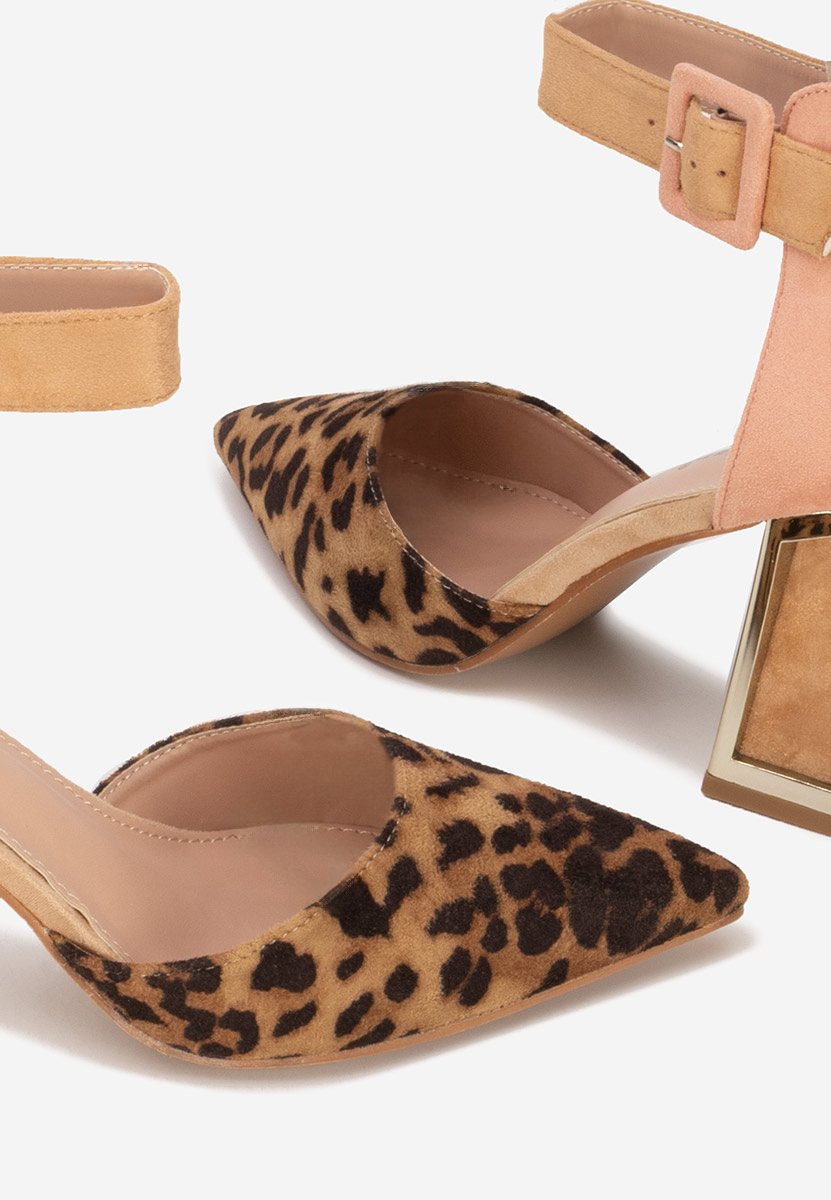 Pantofi cu toc gros Rebecka leopard