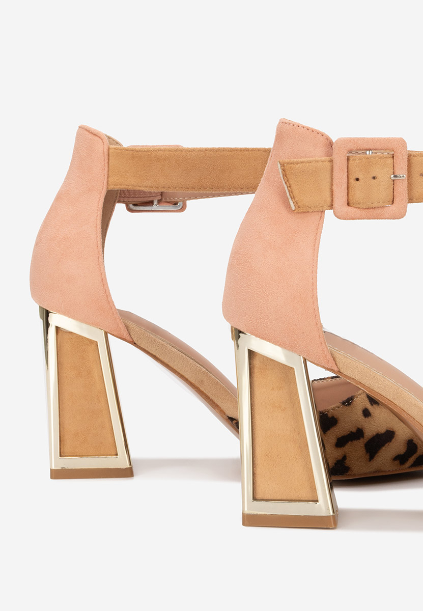 Pantofi cu toc gros Rebecka leopard