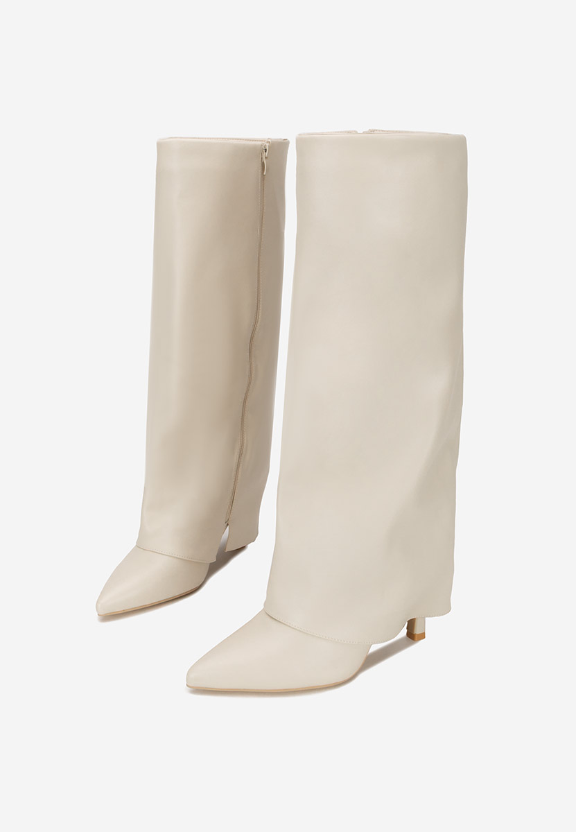 Cizme cu toc subtire Brynora bej