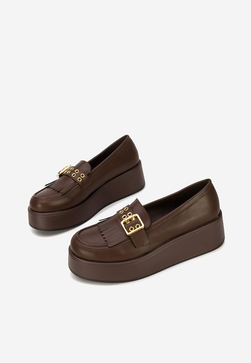 Mocasini cu platforma Magie maro