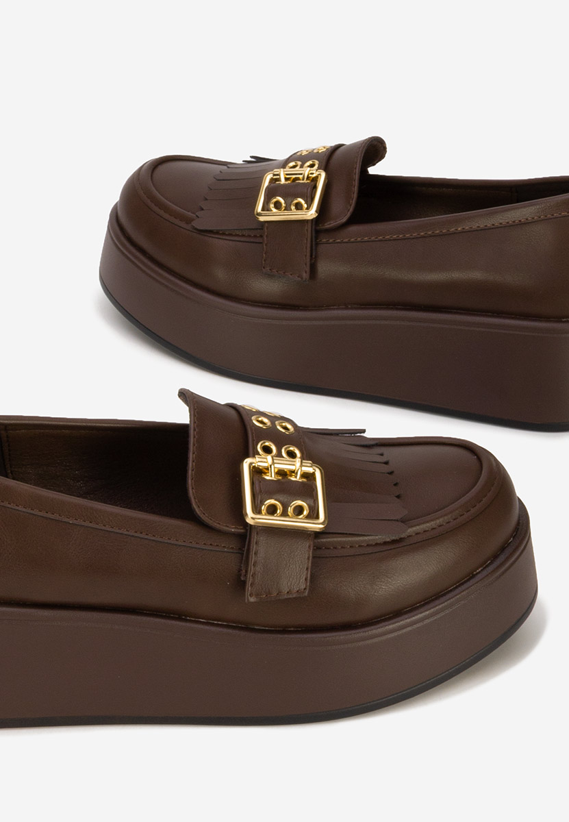 Mocasini cu platforma Magie maro