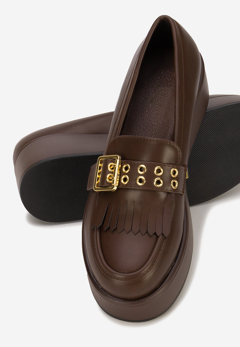 Mocasini cu platforma Magie maro