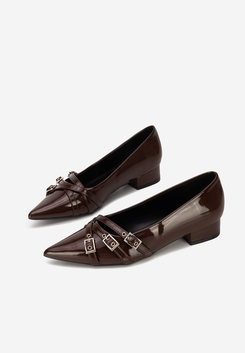 Pantofi cu toc mic Otisia maro