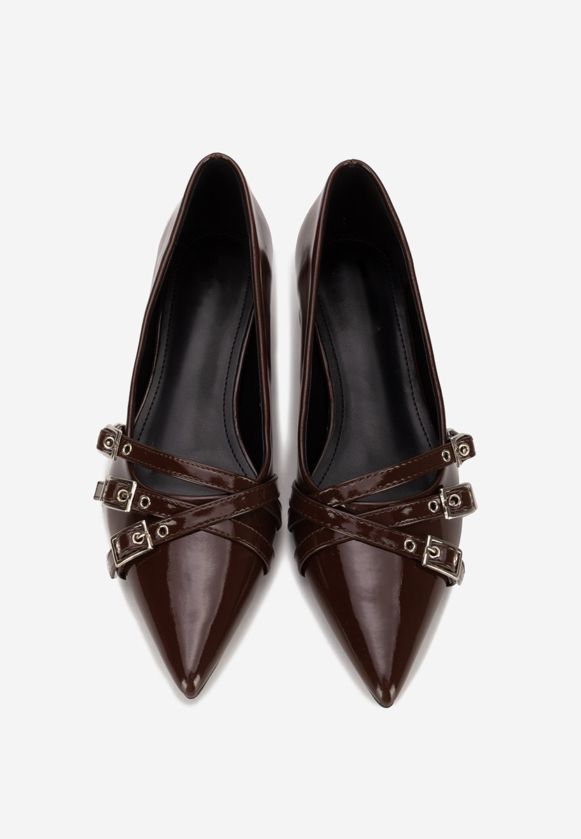 Pantofi cu toc mic Otisia maro