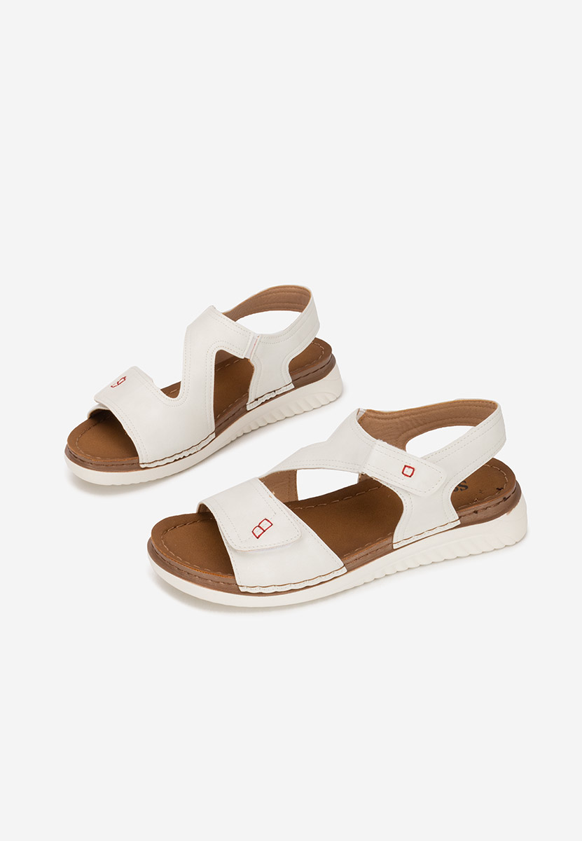 Sandale dama fara toc Metina V2 albe